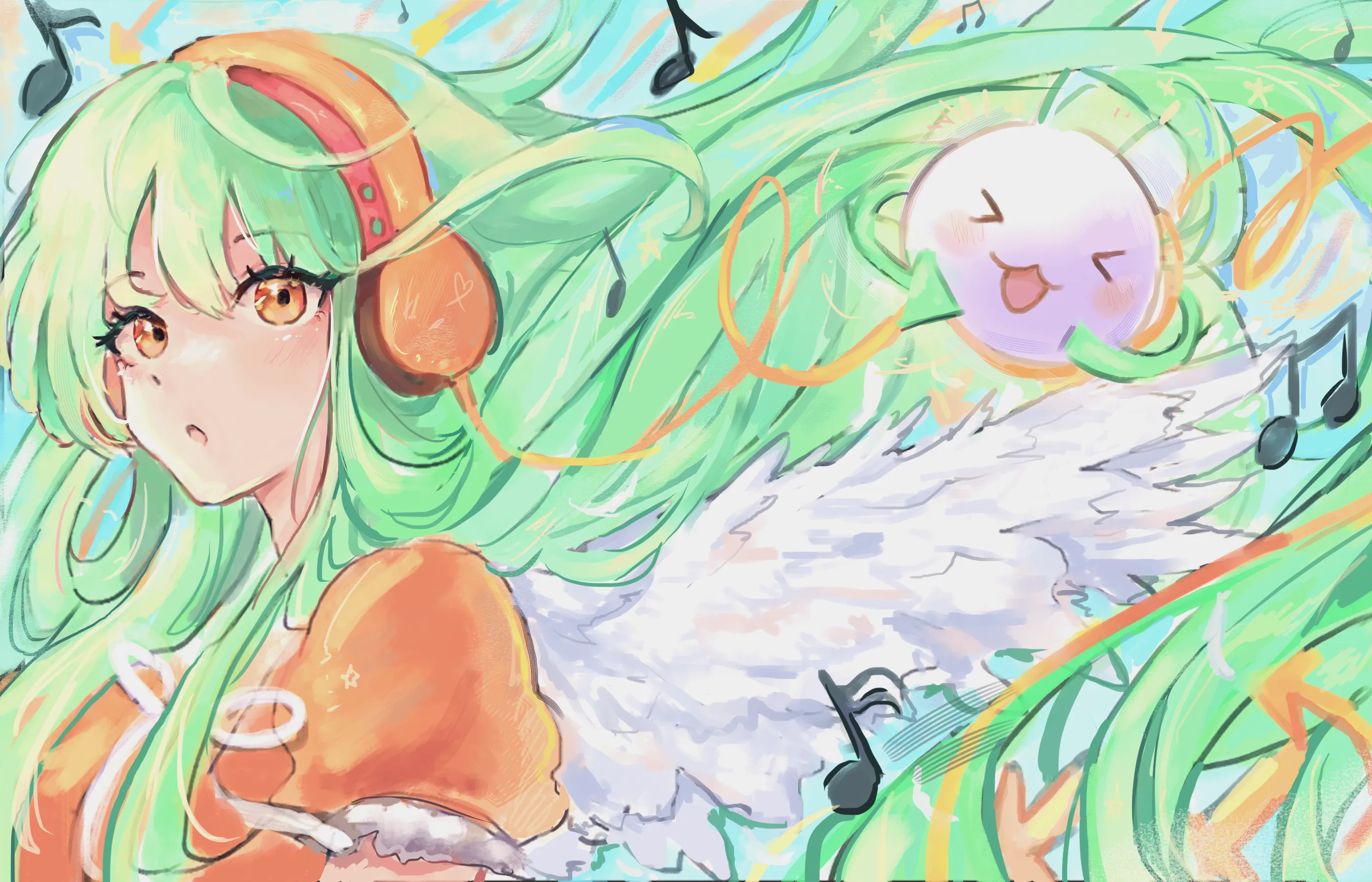 Bright red and cyan beatmap artwork used in osu!guessr