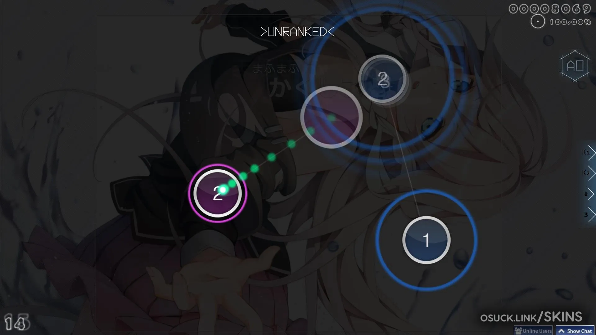 Blue-toned osu! skin screenshot used in osu!guessr